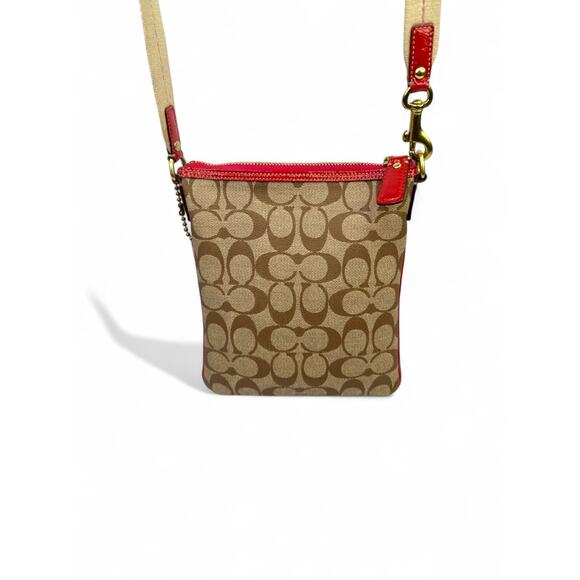 Coach Signature 2007 Pink Stripe Swingpack Crossbody Bag - Picture 7 of 16